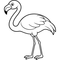 Flamingo Coloring Page for Kids Varied Poses art vector illustration