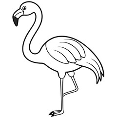 Flamingo Coloring Page for Kids Varied Poses art vector illustration