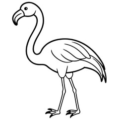 Flamingo Coloring Page for Kids Varied Poses art vector illustration