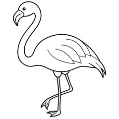 Flamingo Coloring Page for Kids Varied Poses art vector illustration