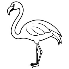Flamingo Coloring Page for Kids Varied Poses art vector illustration