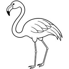 Flamingo Coloring Page for Kids Varied Poses art vector illustration