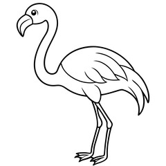 Flamingo Coloring Page for Kids Varied Poses art vector illustration