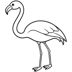 Flamingo Coloring Page for Kids Varied Poses art vector illustration