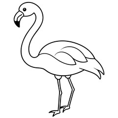 Flamingo Coloring Page for Kids Varied Poses art vector illustration