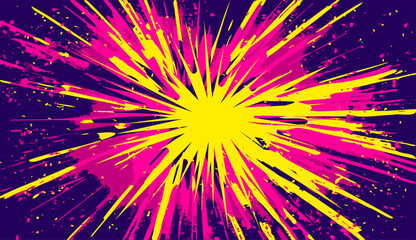 Explosion of yellow-red color on a dark background.