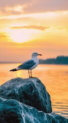 An airy, high-quality image of a mystical seagull, showcasing its ethereal beauty and intricate feather details against a soft, dreamlike background.