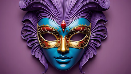 Fototapeta premium Abstraktion Karnevalsmaske 16x9. Hintergrund für das Design 4.