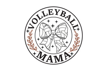 Coquette Volleyball Mama Bow Game Day EPS T-shirt Design