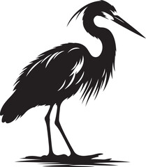 Herons Silhouette Vector Art Illustration