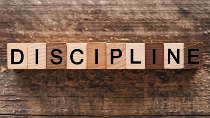 Fototapeta premium Holzblöcke Mit Dem Wort Discipline