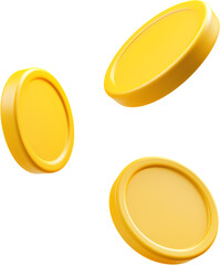 3D icon of flying gold coins clip art