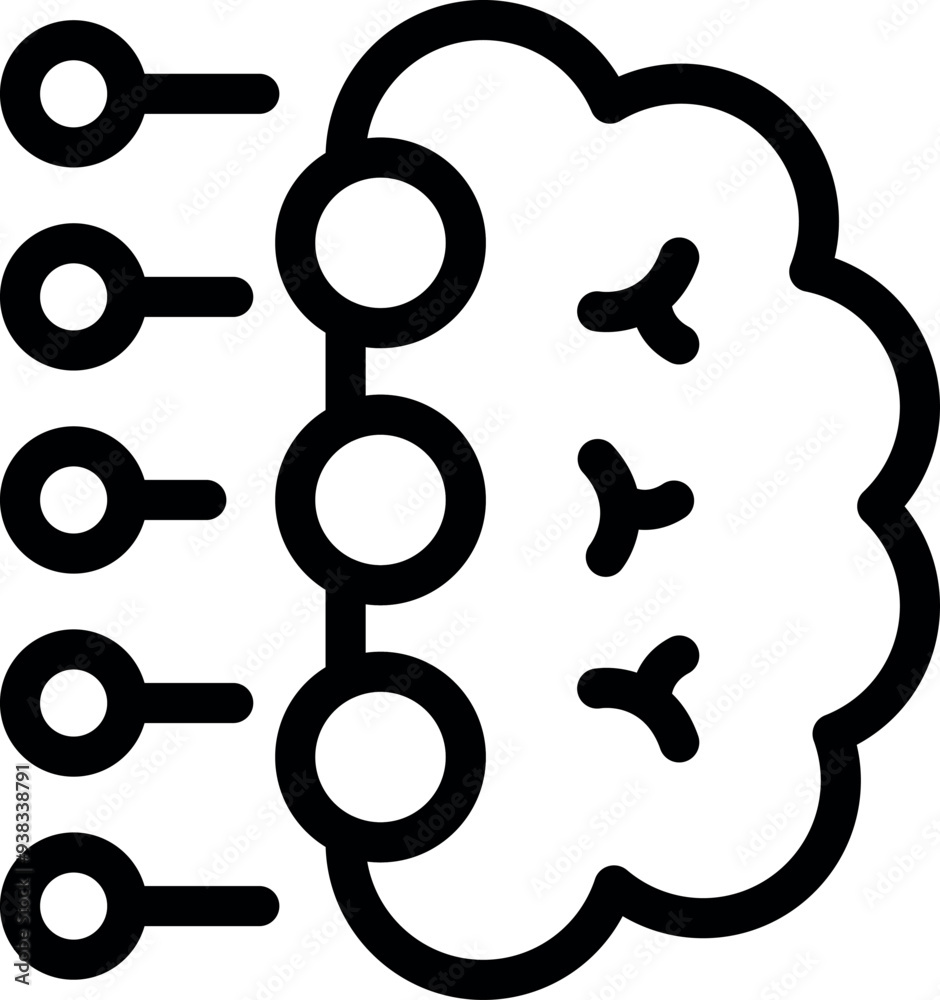 Poster neural network is receiving multiple inputs from data points, symbolizing the process of machine lea