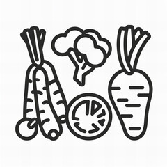 Fototapeta premium Vegetable Icons - Generativ AI