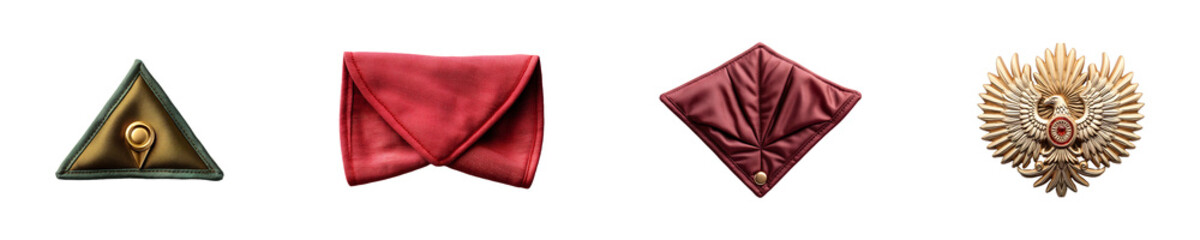 Obraz premium Set, collection of Cloth Badge isolated on transparent background.