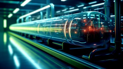 Fototapeta premium Revolutionary Hydrogen Pipeline: Illustrating the Energy Sector's Path to a Greener Future and Sustainable Ecology