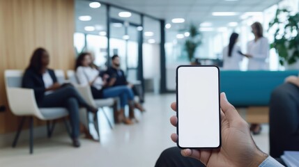 Connected on the Go: Person Checking Phone While Waiting at Doctor's Office