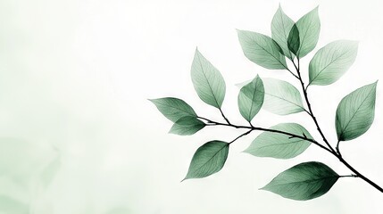 Naklejka premium A clear photo of a green branch against a white backdrop