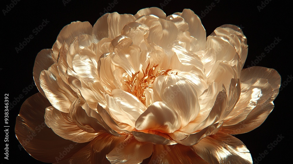 Wall mural  Close-up of a white flower against a black backdrop