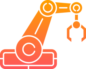 Robot arm icon gradient vector illustration