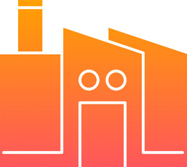 Factory icon gradient vector illustration