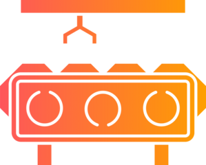Assembly line icon gradient vector illustration