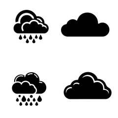 Cloud Silhouette icon isolated on white background