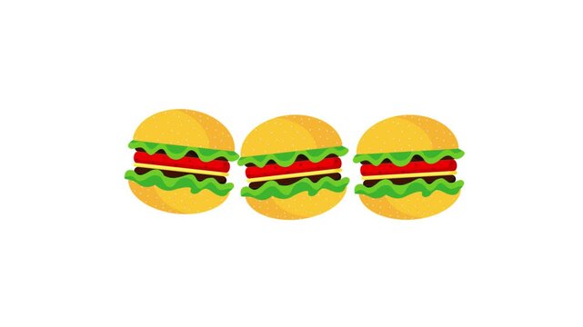 delicious fast food burgers doddle animation