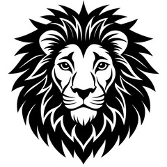 Lion Head Silhouette Vector Art Illustration