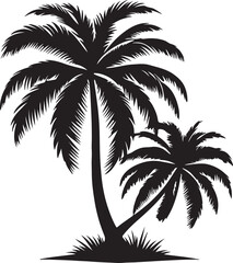 Palm Tree Silhouettes vector design on white background