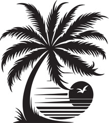 Palm Tree Silhouettes vector design on white background