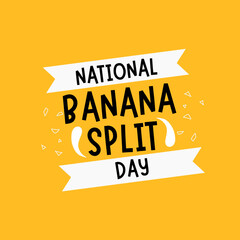 Typography post design for happy national banana split day 