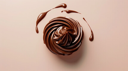 top view of the texture of chocolate melt