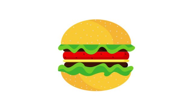 delicious fast food burgers doddle animation