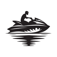 Jet Ski Silhouette Vector Illustrations – Perfect for Water Sports Designs