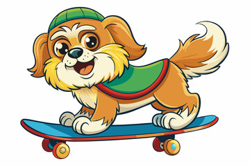 Sure! How about Shih Tzu Skateboarding Vector Design  Art vector illustration