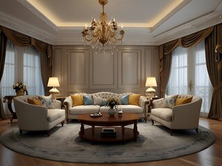 Fototapeta premium Luxury modern living room