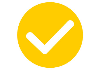 white check mark icon on yellow background Png file type