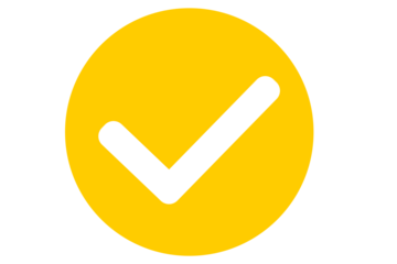  white check mark icon on yellow background Png file type