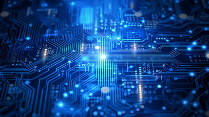 Computer technology image with circuit board background