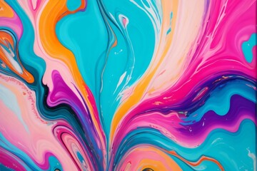 Obraz premium Abstract background with splashes. Abstract colorful art oil acrylic color liquid fluid, bold colors swirl and waves texture background panorama banner for web design backdrop