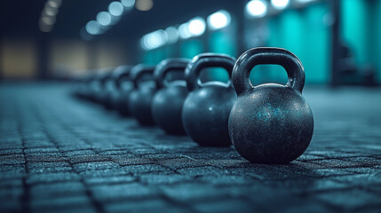kettlebell in a sleek gym setting, highlighting its design and functionality as part of a fitness regimen