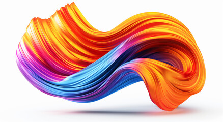 Colorful Abstract Ribbon Sculpture with Fluid Motion