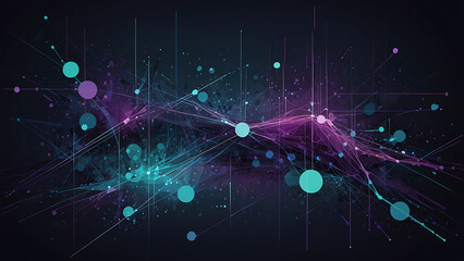Fototapeta premium Abstract Data Visualization with Geometric Shapes and Digital Patterns