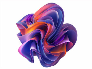 Obraz premium Colorful Fluid Ribbon 3D Sculpture
