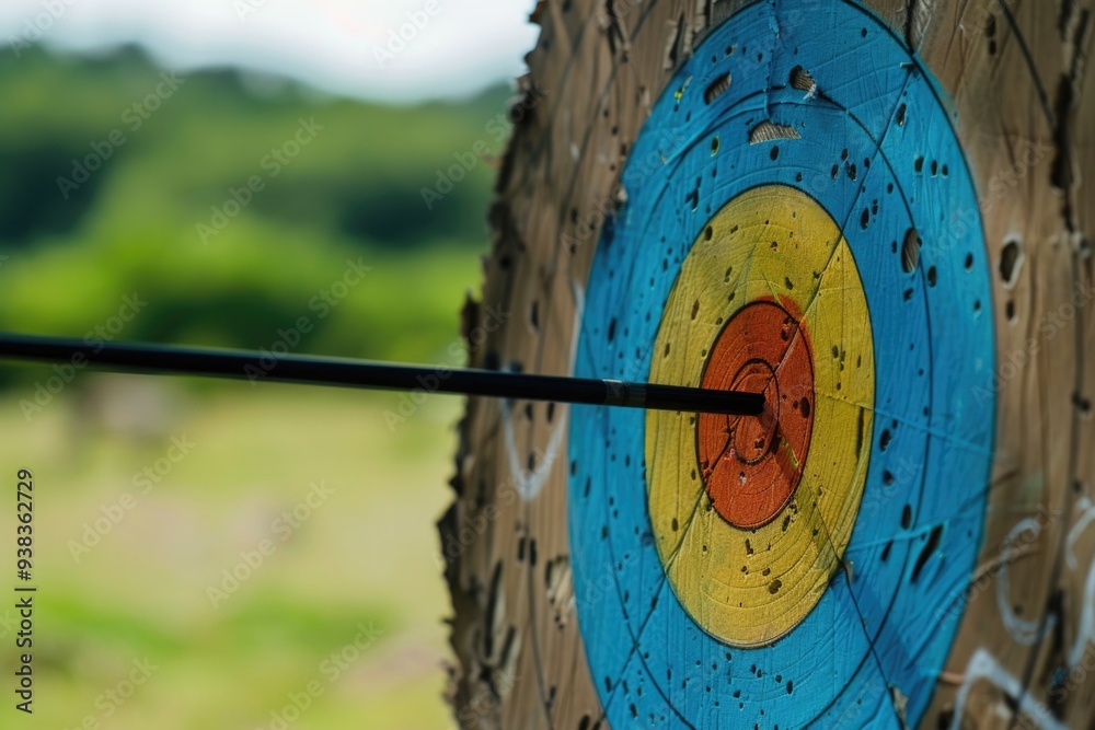 Poster A close-up shot of an arrow stuck in a target, highlighting the accuracy and precision