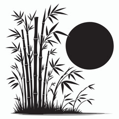 Naklejka premium bamboo tree silhouette
