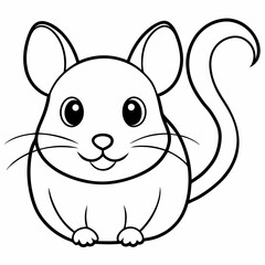 Elegant Vole Black & White rat Single Line Vector Art