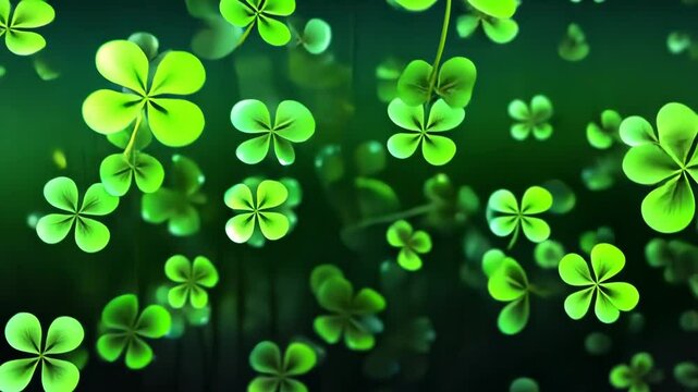 Green background for st Patricks day with lot of clover shamrocks	