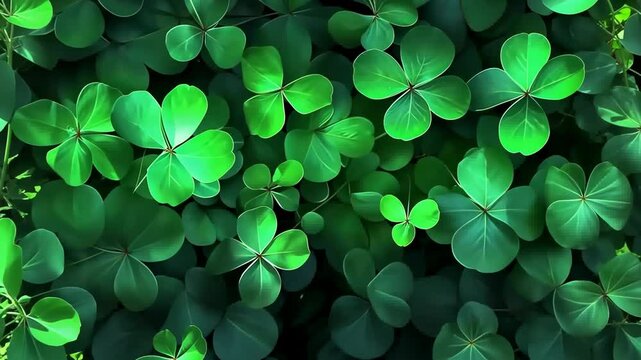 Green background for st Patricks day with lot of clover shamrocks	